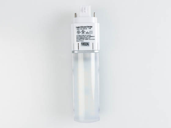 Light Efficient Design LED-7334-35K-G2 Horizontal 11W 4 Pin 3500K G24q LED Bulb, Ballast Compatible