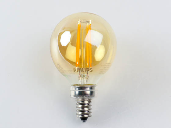 Philips Lighting 470427 4.5G16.5/AMB/820/E12/CL/DIM Philips Dimmable 4.5W 2200K Vintage G-16.5 Filament LED Bulb, Outdoor and Enclosed Rated