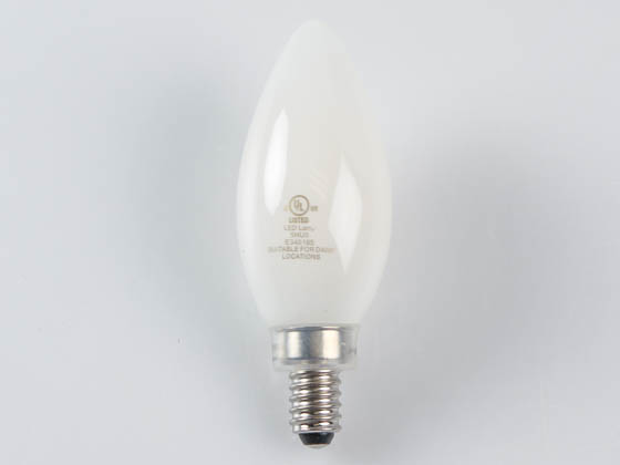 Bulbrite 776772 LED3B11/27K/FIL/M/3 Dimmable 3.6W 2700K Decorative Frosted Filament LED Bulb, Enclosed Fixture Rated