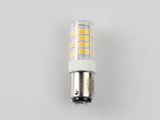 Bulbrite 770619 LED4DC/30K/D Dimmable 4.5W 120V 3000K T5 LED Bulb, BA15d Base, Enclosed Rated