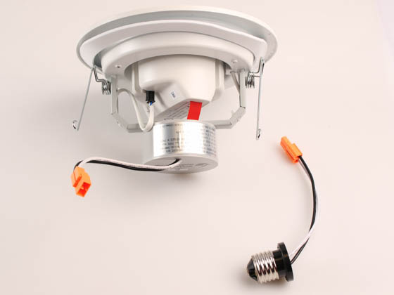 Lithonia Lighting 260V5K 6SL RD 07LM 27K 90CRI MW M6 Lithonia Bluetooth-Enabled Integrated Wireless Speaker Dimmable 11 Watt 6" 2700K Recessed Downlight, Baffle Trim, White, Wet Location