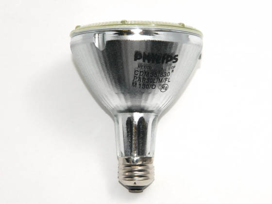 Philips Lighting 426486 MC CDM-R Elite 35W/930 E26 PAR30L 30D Philips 35W PAR30 Long Neck 3000K Metal Halide Flood Lamp, 90 CRI
