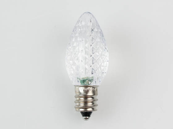 Green Watt GCH-C7-RM-WW 0.5W Warm White C7 Holiday LED Bulb with Faceted Lens, Outdoor Rated