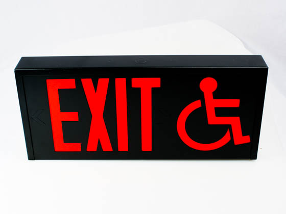 Exitronix CT700E-WB-BL-STANDARD/ADA Steel Exit Sign With Wheelchair Accessibility Symbol