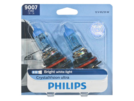 Philips Lighting 9007CVB2 Philips 9007, HB2, H4 CrystalVision Ultra High and Low Beam Headlight