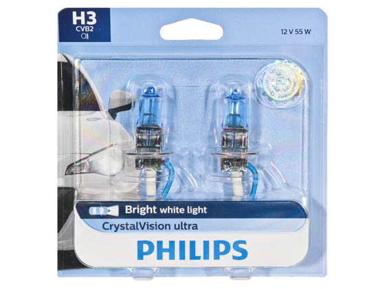 Philips Lighting H3CVB2 12336CVB2 Philips H3 CrystalVision Ultra Fog Light