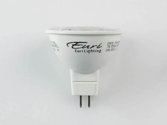 Euri Lighting EM16-7W4000ew Dimmable 7W 3000K 40° MR16 LED Bulb, GU5.3 Base