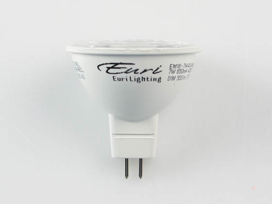 Euri Lighting EM16-7W4040ew Dimmable 7W 4000K 40° MR16 LED Bulb, GU5.3 Base