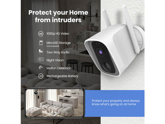 Feit Electric CAM/WM/WIFI/BAT Outdoor Battery-Powered Smart Wi-Fi Camera