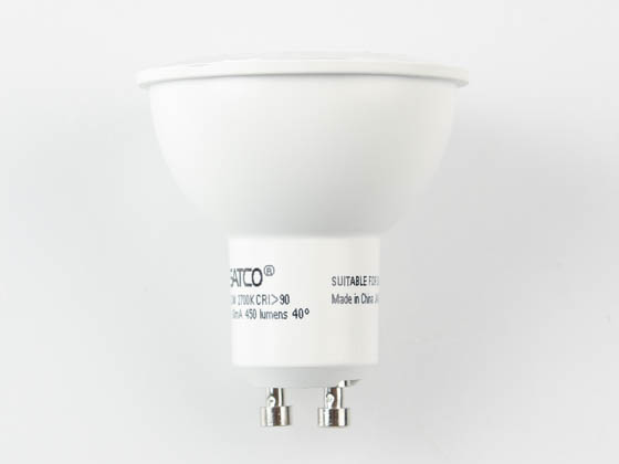 Satco Products, Inc. S8588 6.5MR16/LED/40'/27K/90CRI/GU10 Satco Dimmable 6.5W 2700K 40° MR16 LED Bulb, GU5.3 Base, 120 Volt, California T24 Compliant