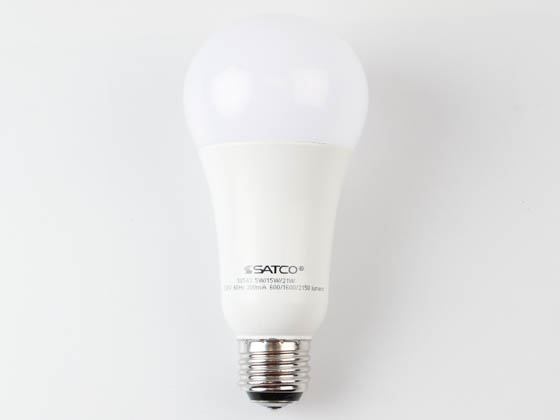 Satco Products, Inc. S8543 5/15/21A21/3-WAY/LED/30K Satco 5W, 15W, 21W 3-Way A19 LED Bulb, 3000K, Enclosed Fixture Rated, Non-Dimmable