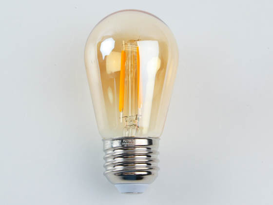 Sunlite 81093-SU S14/LED/FS/2W/A 2 Watt Transparent Amber S-14 LED Lamp, Dimmable