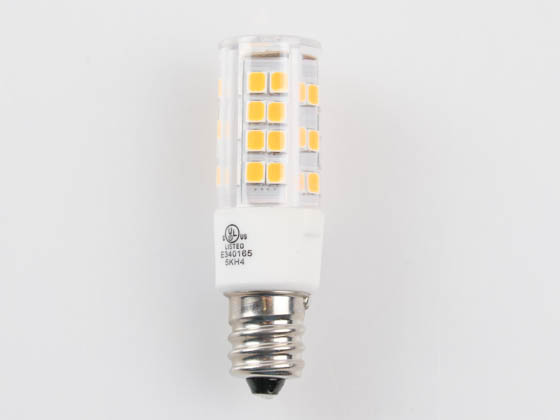 Bulbrite 770584 LED4E12/30K/120/D Dimmable 4.5W 120V 3000K T6 Clear LED Bulb, E12 Base, Enclosed Fixture Rated