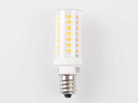 Bulbrite 770632 LED5E12/30K/120/D Dimmable 5W 120V 3000K T6 Clear LED Bulb, E12 Base, Enclosed Fixture Rated