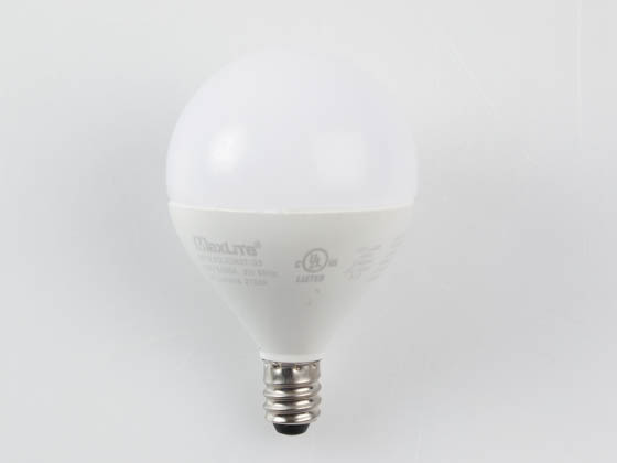 MaxLite 104065 5G16.5DLED927/G3 Maxlite Dimmable 5W 2700K G-16.5 Frosted Globe LED Bulb, E12 Base, Enclosed Rated, T20 Listed