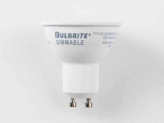 Bulbrite 771120 LED6PAR16GUFL40/50/830/D/4 Dimmable 6.5W 3000K 40° MR16 LED Bulb, GU10 Base, Enclosed Fixture Rated