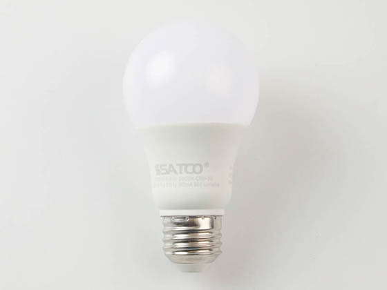 Satco Products, Inc. S28916 8.8A19/LED/940/120-277V Satco Non-Dimmable 8.8 Watt, 120-277 Volt 4000K A-19 LED Bulb, Enclosed Fixture Rated, T20 Listed