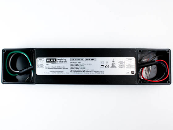 KLUS 010-60-24V 0-10V Dimmable, 24V, 60 Watt Maximum Constant Voltage LED Driver