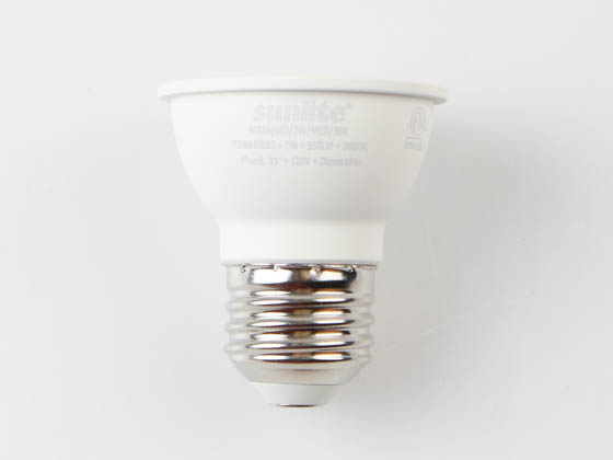 Sunlite 80083-SU MR16/LED/7W/MED/30K 7 Watt Dimmable MR-16 LED Lamp, Medium (E26) Base, 60 Watt Equivalent, 3000K