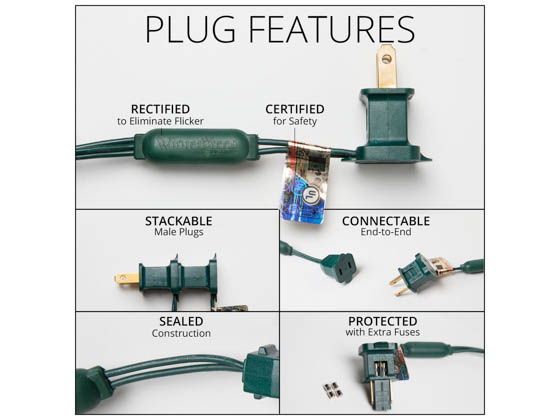 Wintergreen 83004 70 M5 Warm White LED Lights, Green Wire, 4" Spacing 24 Ft. Holiday Green String Lights with M5 Warm White LED Bulbs