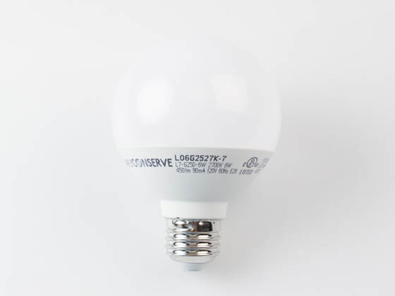Simply Conserve L06G252700K 6 Watt Dimmable G-25 LED Globe, 2700K