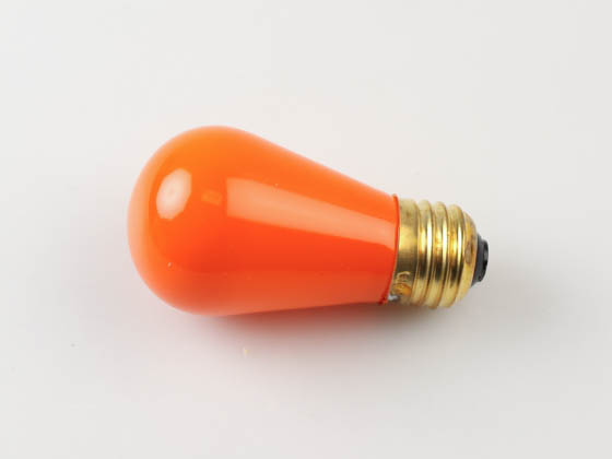 Satco Products, Inc. S3964 11S14 ORANGE 4-PACK Satco 11 Watt S14 Incandescent Ceramic Orange Lamp, Medium base, 130 Volt