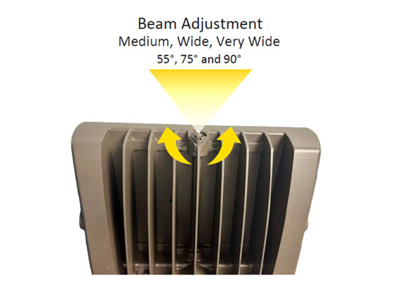 Halco Lighting 22906 SFLD2-HLS-CS-U-BZ-PC Halco Sektor LED Flood Fixture Adjustable Wattage (50/60/80W), Color, and Beam Angle Includes Photocell, 1/2" Knuckle, and Trunnion Mount