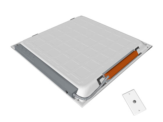 Archipelago Lighting LBLP22-V54-EM08 LBLP22-V54-SR-EM08 Archipelago 2x2 Flat Panel LED Fixture Wattage and Color Selectable Includes Control Ready Port and Emergency Battery Backup