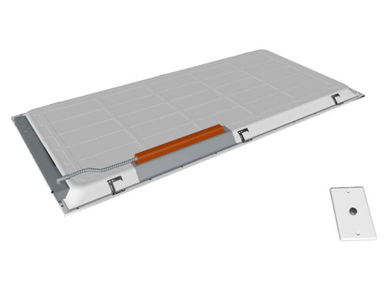 Archipelago Lighting LBLP24-V54-EM08 LBLP24-V54-SR-EM08 Archipelago 2x4 Flat Panel LED Fixture Wattage and Color Selectable Includes Control Ready Port and Emergency Battery Backup