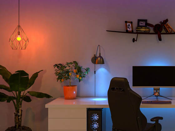 Satco Products, Inc. S11287 13A21/LED/RGB/TW/T20/SF Satco Starfish Smart Wi-Fi 13 Watt LED Color Changing and Tunable White A21 Lamp