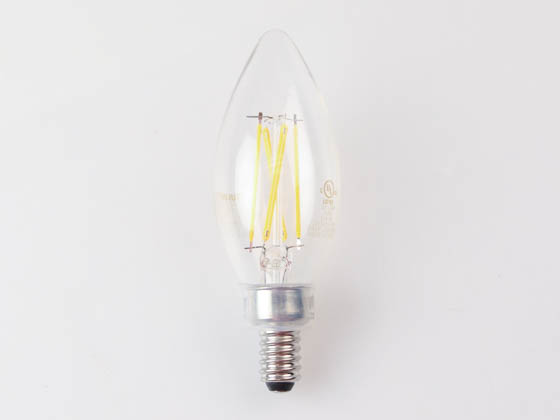 Bulbrite 776203 LED5B11/27K/FIL/D/B/2 Dimmable 5W 2700K B-11 Filament LED Bulb, Enclosed Fixture Rated