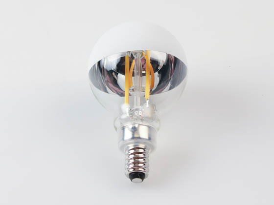 Bulbrite 776838 LED2G16/27K/FIL/HW/3 Dimmable 2.5W Half-White G-16 LED Filament Bulb, 2700K, Candelabra (E12) Base