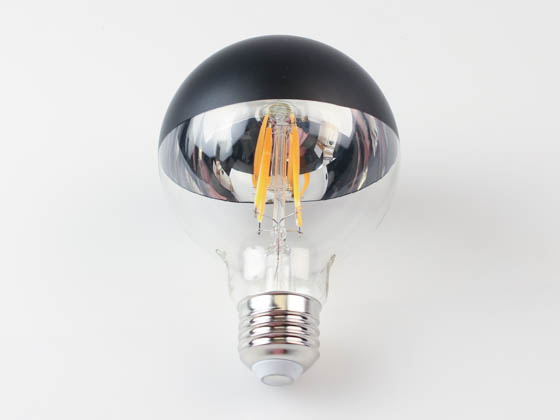 Bulbrite 776835 LED5G25/27K/FIL/HB/3 Dimmable 5W Half-Black G-25 LED Filament Bulb, 2700K, Medium (E26) Base