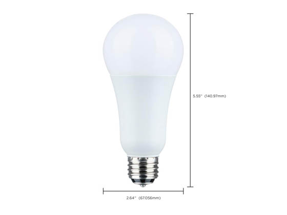 Satco Products, Inc. S11515 5/14/20A21/3-WAY/LED/927 Satco 5W, 14W, 21W 3-Way A-21 LED Bulb, 2700K, Enclosed Fixture Rated, Non-Dimmable