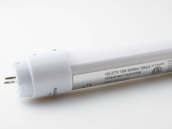 Green Creative 38315 15T8/4F/8CCTS/BYP/EM/KIT 15W Universal Color Select T8 Emergency LED Tube, Standard Ballast Bypass or UL924 Listed