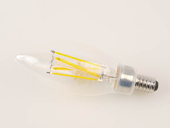 Bulbrite 776235 LED4B11/27K/FIL/D/B/2/25P Dimmable 4W 2700K B-11 Filament LED Bulb, Enclosed Rated
