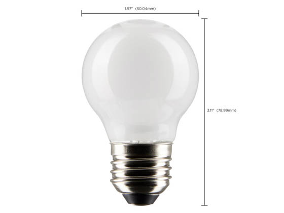 Satco Products, Inc. S21816 4.5G16.5/LED/WH/927/120V/E26/2 Satco 4.5W Dimmable White G16.5 LED Globe Bulb, 90 CRI, 2700K, E26 Base