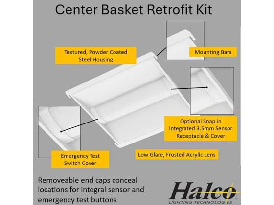 Halco Lighting 81798 CBT-14-LS-CS-UNV Halco 1x4 LED Recessed Troffer Wattage and Color Selectable Includes Control Ready Sensor Port