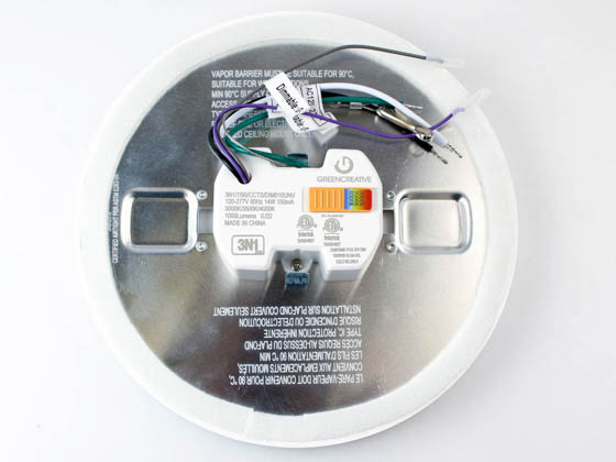 Green Creative 38404 SLMFT7/9CCTS/DIM010UNV 14W 7" LED Surface Mount Downlight, Color Selectable, 90 CRI