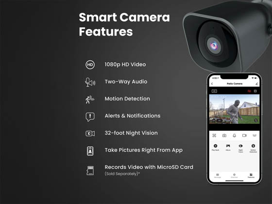 Feit Electric CAM/WM/WIFI2 CAM/WM/WIFI Outdoor Plug-In Wall Mount Smart Wi-Fi Camera