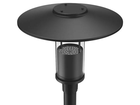 Westgate GPH-12-40W-MCTP-BK LED Decorative Top-Hat Post Top Fixture Wattage and Color Selectable with Indirect Light Black Finish