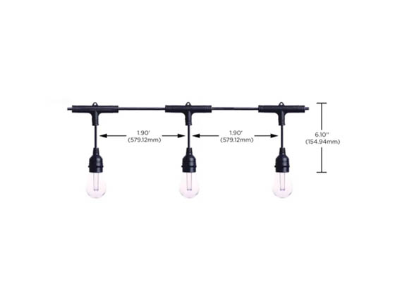 Satco Products, Inc. S11190 24FT/LED/SL/S14/SF/RGBTW/120V Satco Starfish 7 Watt 24 Foot Outdoor LED String Light, RGB Color Changing and Tunable White