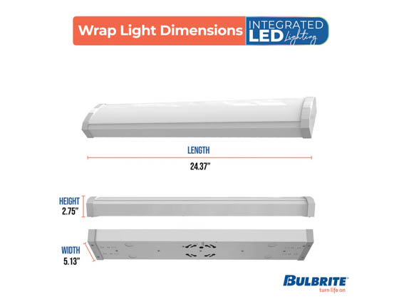 Bulbrite 773500 LED20WRAP/2FT/930/J/WH/D 24" LED Wrap Fixture 20W 3000K