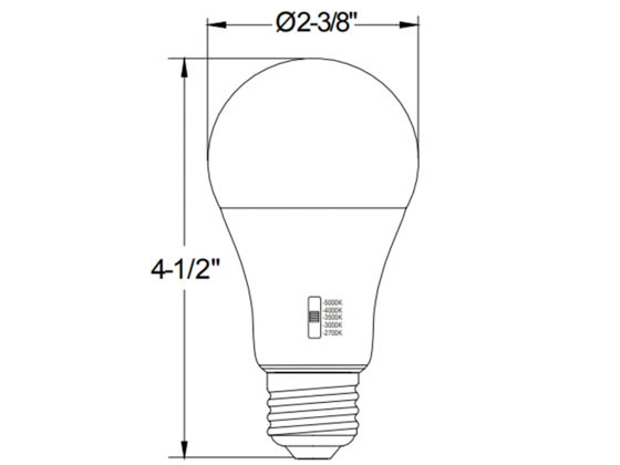 Halco Lighting 83213 11A19-LED-9CS-E26-D-T20 Halco 11 Watt Dimmable A-19 Bulb, 5 Color Selectable, 90 CRI, T20 Compliant
