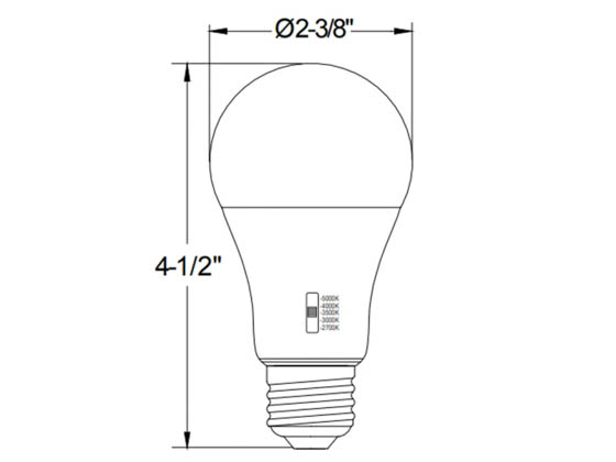 Halco Lighting 83214 15A19-LED-9CS-E26-D-T20 Halco 11 Watt Dimmable A-19 Bulb, 5 Color Selectable, 90 CRI, T20 Compliant