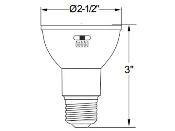 Halco Lighting 83217 7PAR20-FL-LED-9CS-D-T20 Halco 7 Watt Dimmable PAR-20 Bulb, 5 Color Selectable, 90 CRI, T20 Compliant