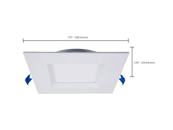 Satco Products, Inc. S11873R1 12WLED/DW/6/CCT-SEL/SQ/RD/WH Satco 12 Watt Dimmable 6 Inch Square LED Downlight, Slimfit, Smooth Baffle, CCT Selectable, White Finish