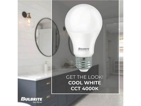 Bulbrite 774249 LED8A19/B60W/840/4P 8.5 Watt Non-Dimmable A19 LED Bulb, 4000K, 60 Watt Equivalent