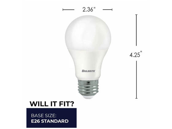 Bulbrite 774255 LED9A19/PF60W/940/D/2/4P 9 Watt Dimmable A19 LED Bulb, 4000K, 60 Watt Equivalent, T20 Compliant