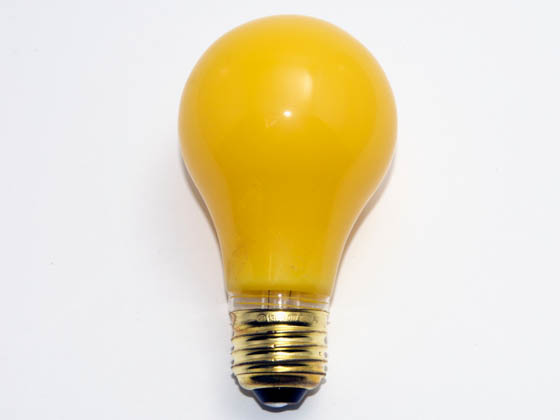 Bulbrite 103040 40A/YB (130V) 40W 130V A19 Yellow Bug Light, E26 Base